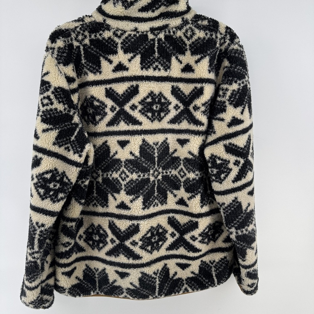 Carhartt Jacket Womens Small White Sherpa Fleece 1/2 Zip Fair Isle Pullover - Picture 9 of 11